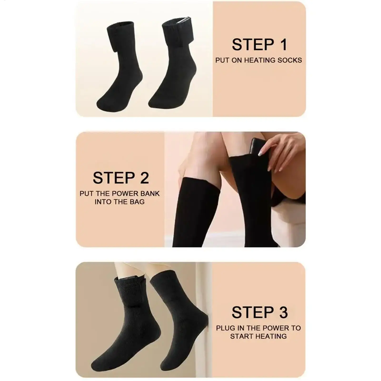 Heated Socks USB Rechargeable Comfortable Warmer Electric Socks For Ski Winter Sports Outdoor Activities Home Travel Family