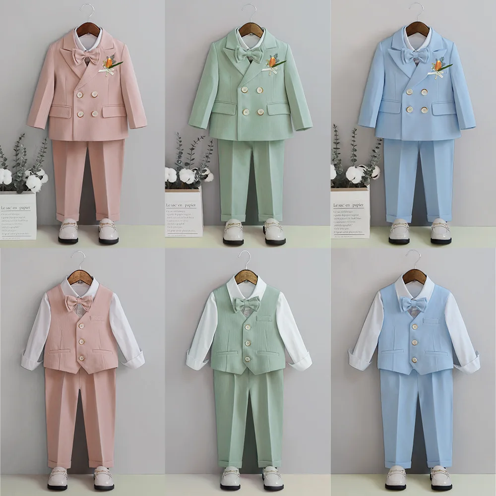 Baby Boys 3-Piece Formal Suit Set – Shirt, Waistcoat & Pants | Kids Party Wear & Wedding Dress main image 0