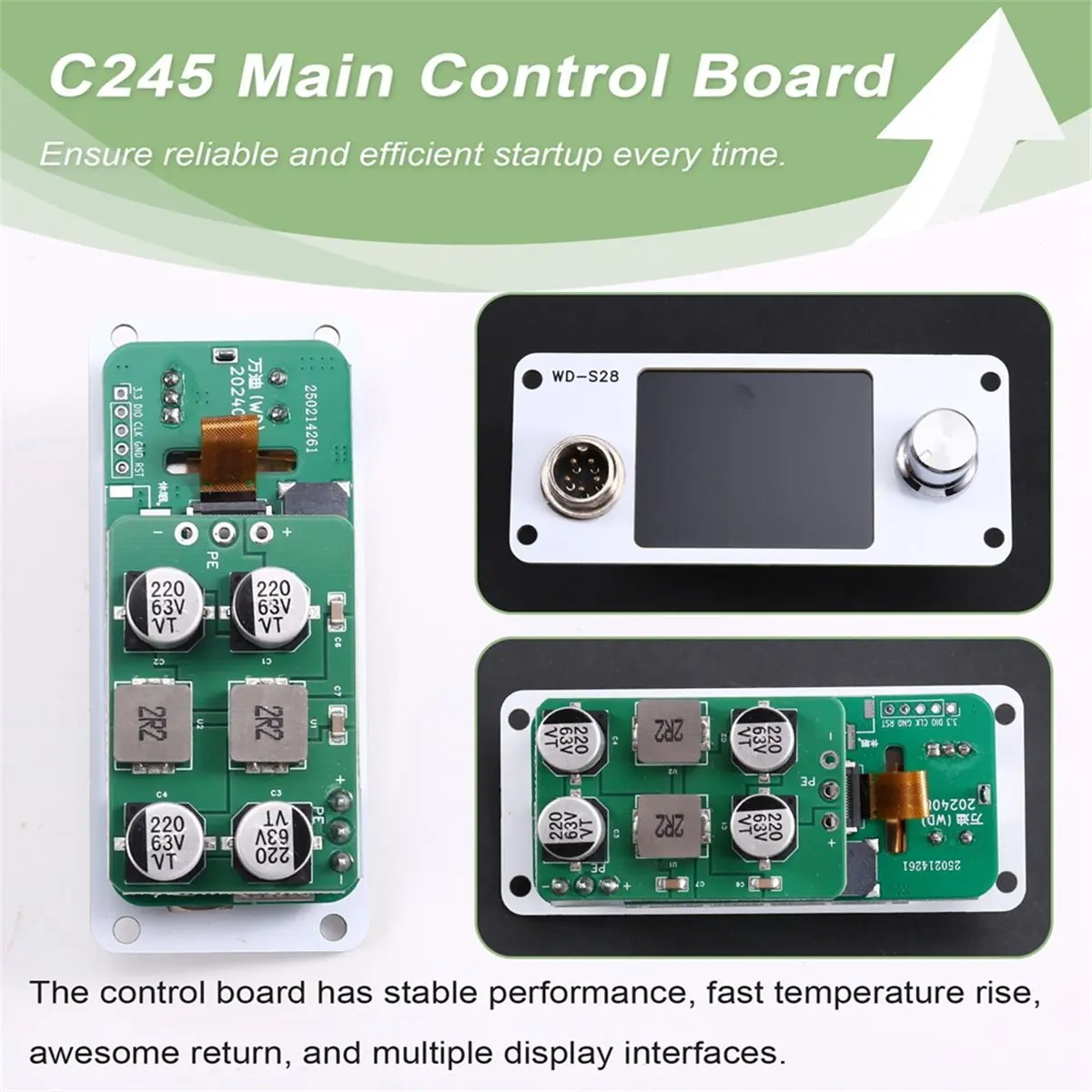 A32I -S28 C245/C210/C115 및 T12 납땜 인두 팁 GX12-5 인터페이스와 호환되는 범용 메인 컨트롤 보드