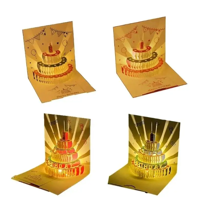 3D Pop-Up Light Music Birthday Card – Creative Greeting Card with Pop-Up Cake Design, H... - SKU PLMC2148 - UGI Packaging