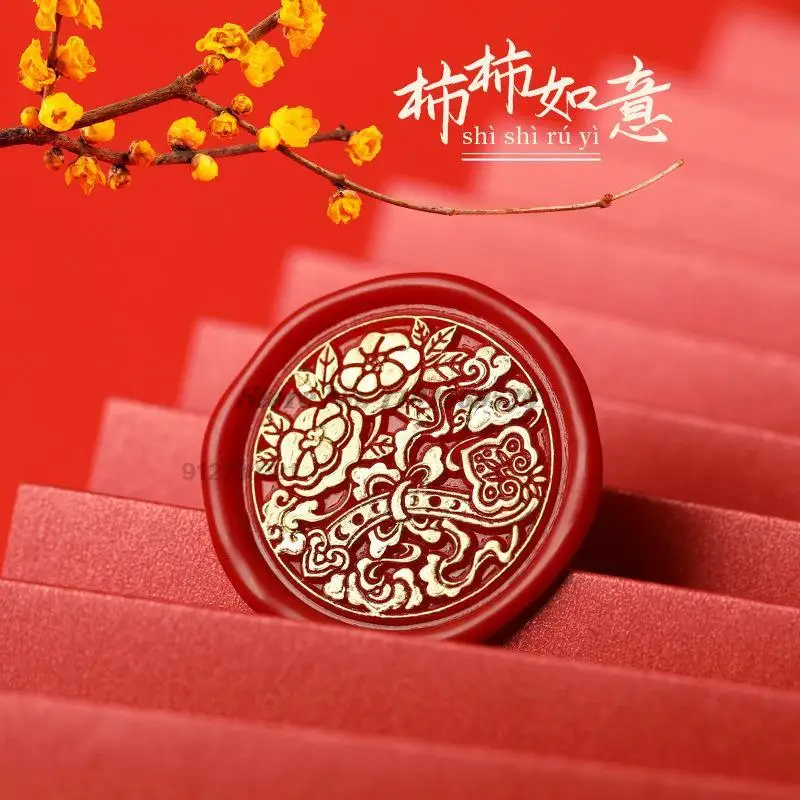 Wax Seal Stamp Chinese New Year Lucky Series Retro Brass Koi Metal Scrapbooking Craft Diy Wedding Decor Invitation