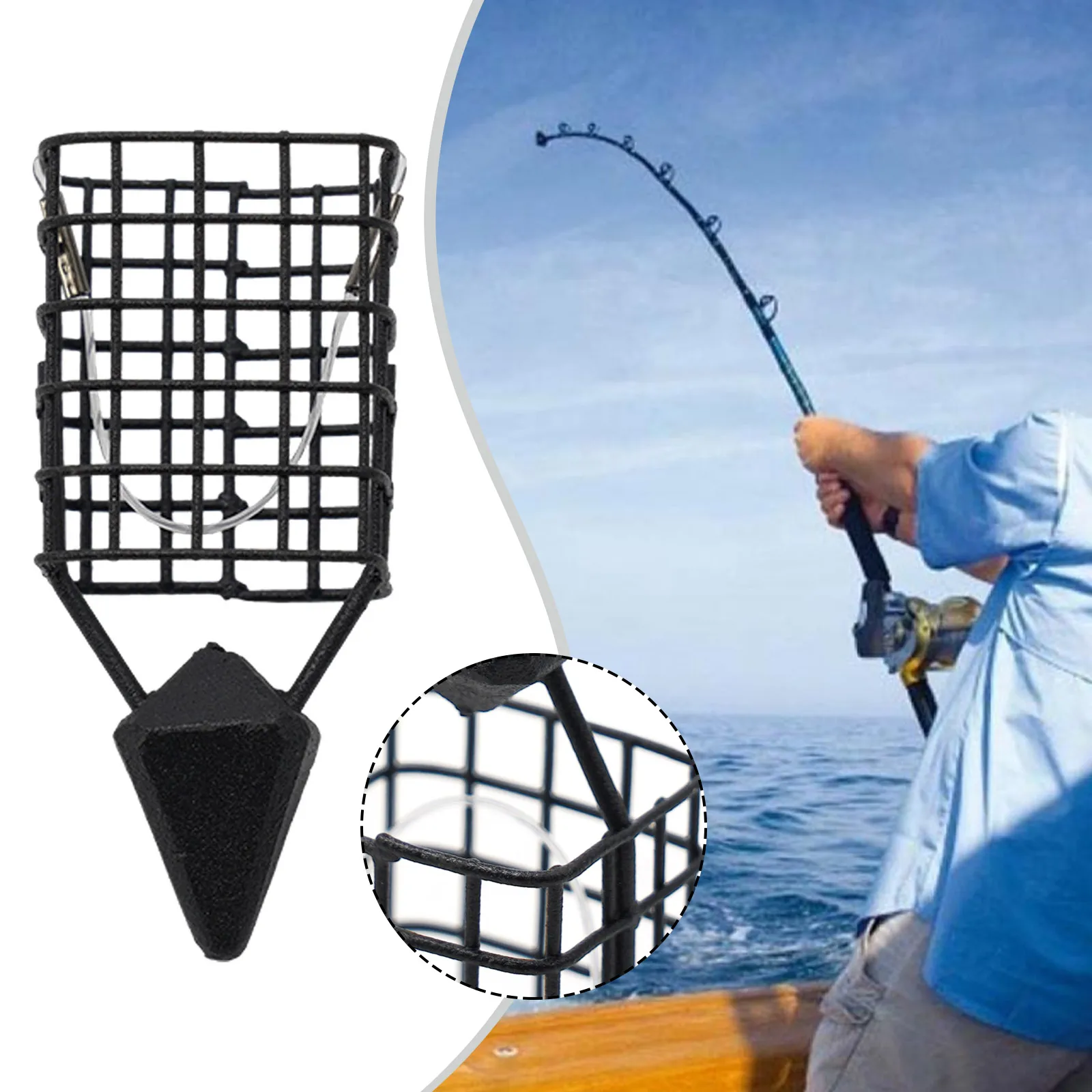  10Pcs/Pk Carp Fishing Bait Trap Cage Feeder Basket Holder  Coarse Lure Feeder Carp Fishing Tackle Kit,Size L/M/S Available