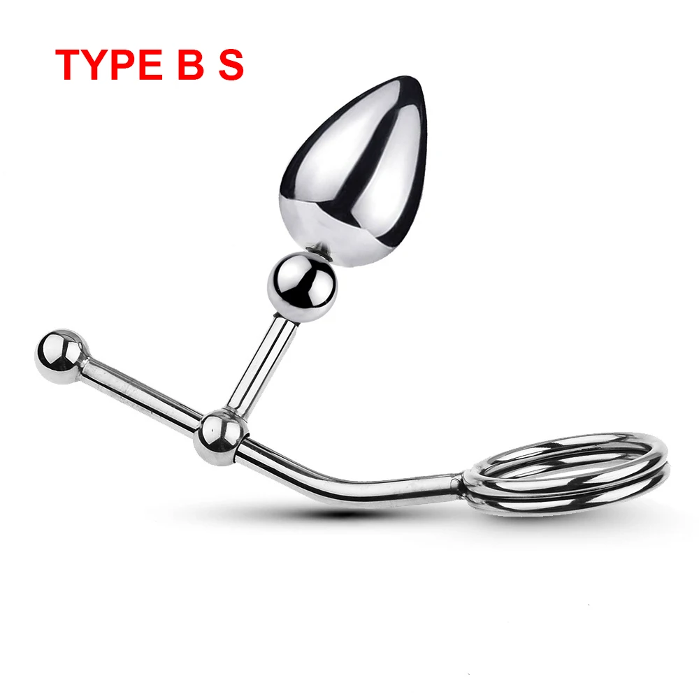 Hook Ring Metal Removable Movable Single Double Ball Toys for Men Sexy Shop 18+ Anal Plug Steel_voghion.com
