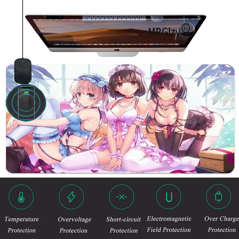 

Wireless Fast Charging Anime Gaming Mouse Pad with 10w Usb Charging for Samsung S10 S9/s8 S6xiaomi and Iphone12 Pro Xs Max Xr 8