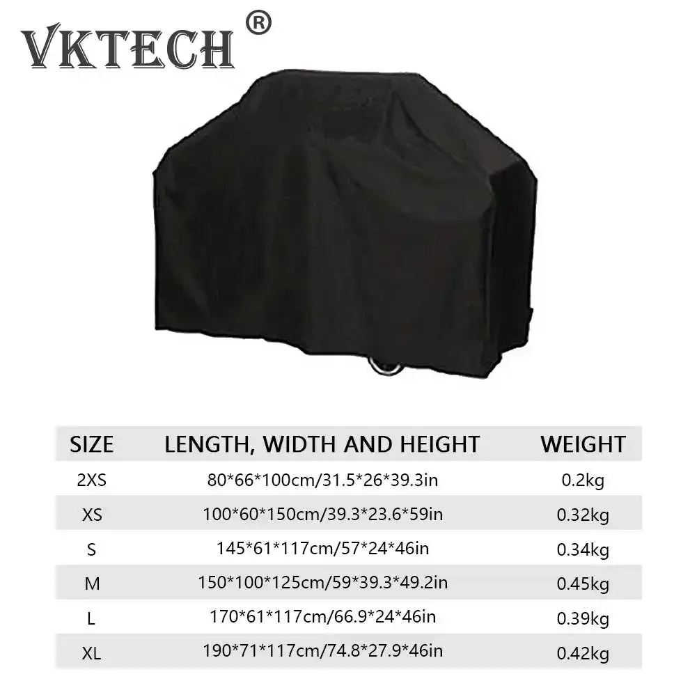 BBQ Cover Outdoor Dust Waterproof Weber Heavy Duty Grill Cover Rain Protective Outdoor Barbecue Square 6 Sizes Black