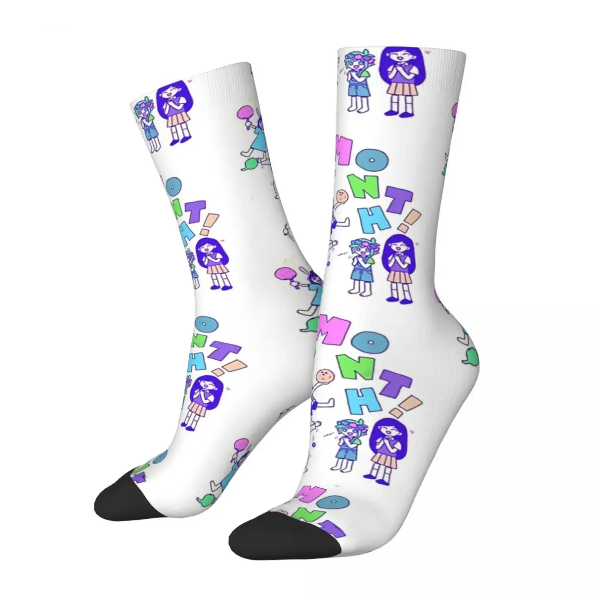 

Funny Happy Men's Socks Month Vintage Harajuku Omori Game Hip Hop Seamless Crew Crazy Sock Gift Pattern Printed