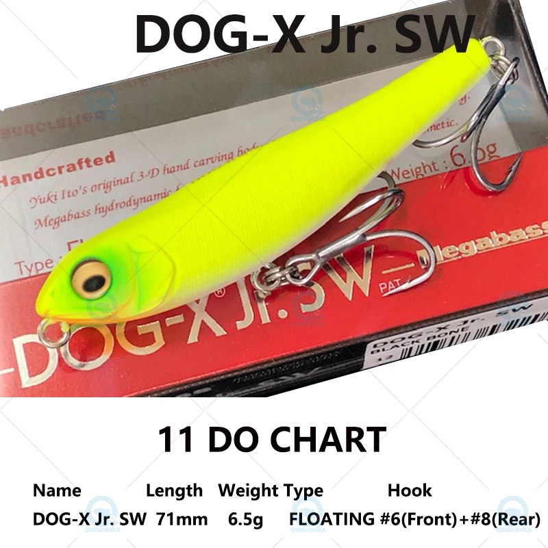 Leurre Megabass Dog X JR SW Flottant 71mm 6.5g - Couleur DD Bora, Pour Bar