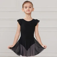 ballet dance wear leotards with skirt dresses for Girls Toddler Baby Children clothes Tutus Short Sleeve cotton outfits suit 2