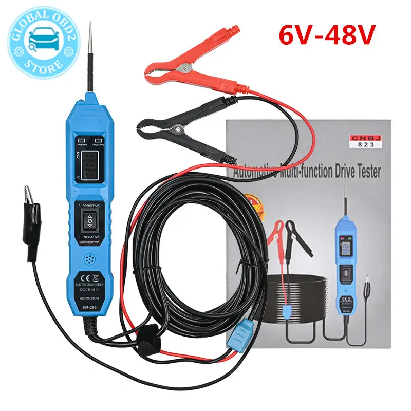 Automotive Electric Circuit Tester 6V-48V Car Power Voltage Circuit Probe Kit LED Digital Display with 4.5m Long Cable system diagnostic tool
