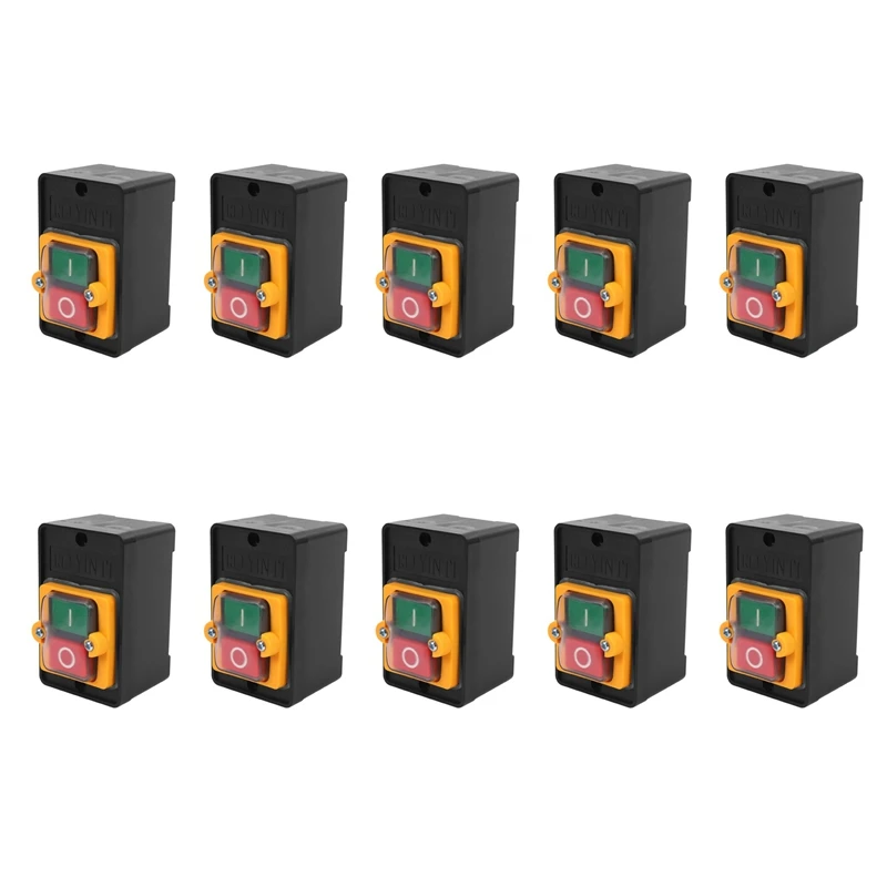 

10X AC 220/380V On/Off Water Proof Push Button Switch KAO-5 For Drill Motor Machine