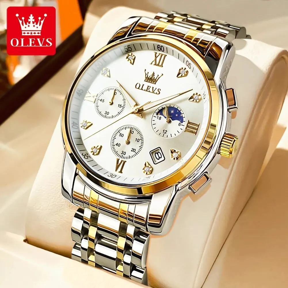 OLEVS Orologio da uomo al quarzo impermeabile semplice da uomo