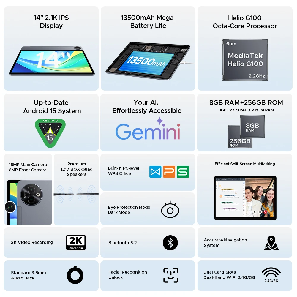 DOOGEE Tab E3 Max VIP Edition 本体 DOOGEE Tab E3 - Android 15 Smart Tablet | Large Screen + Ultra