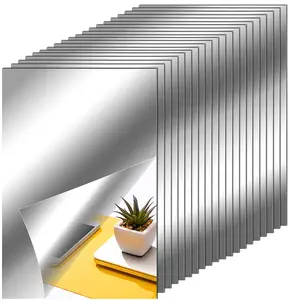 SIA VENDORS Self Adhesive Mirror Sheet for Wall Silver Film Glass Sticky  Foil Paper Mirror Tiles for Wall Home Decor 50cm X 100cm