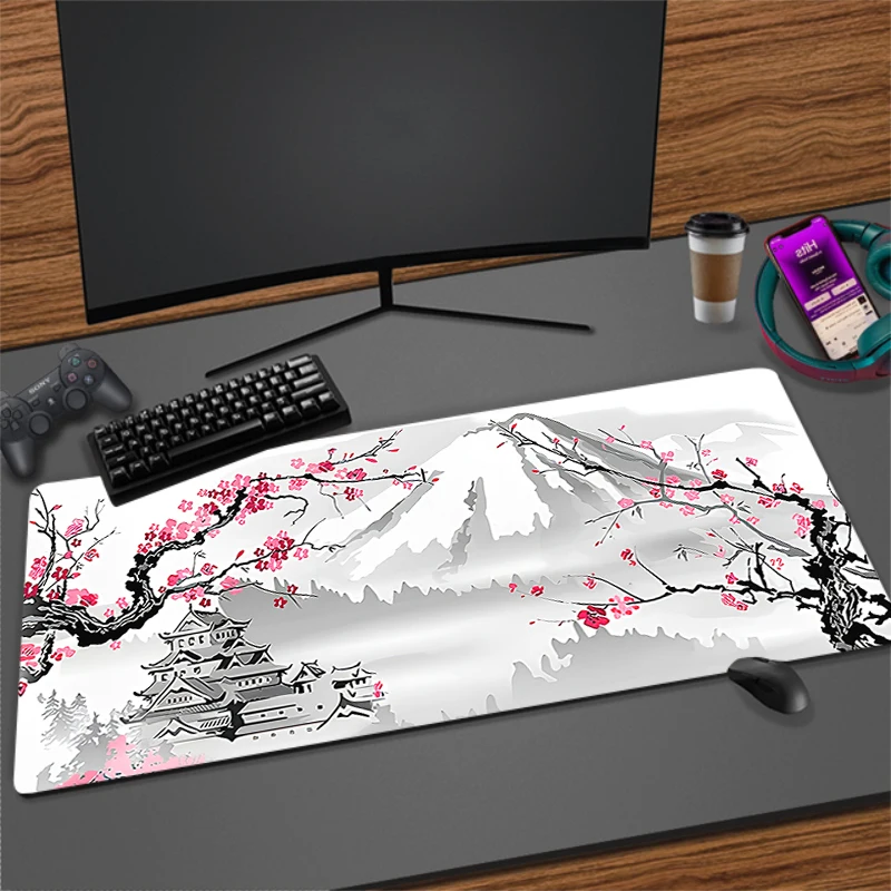 

Japanese Cherry Blossom Mouse Pad Gaming HD Customized Mousepad Keyboard Pad Non-Slip Office Carpet Laptop Pink Sakura Mice Pad
