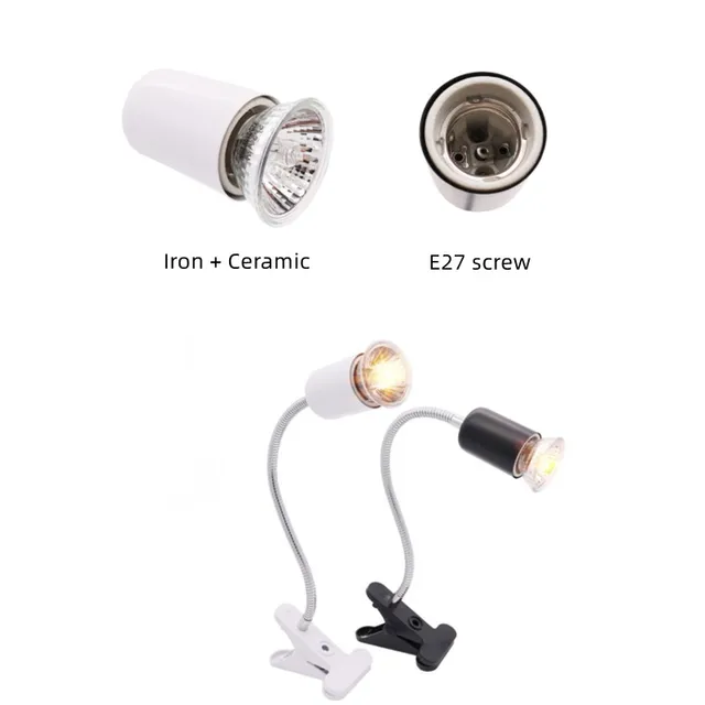 UVA+UVB Reptile Lamp Kit with Clip-on Ceramic Light Holder Turtle Basking UV Heating Lamp Set Tortoises Lizard Lighting 220V New 2
