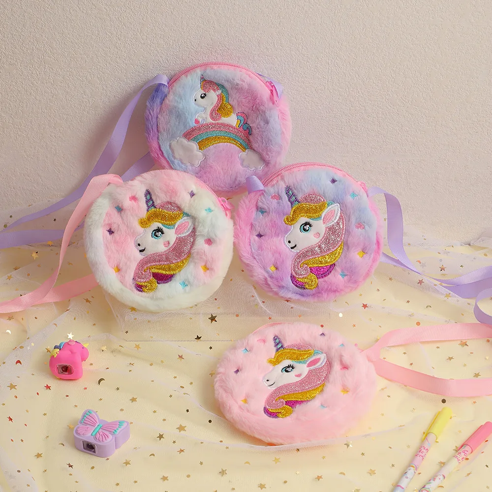 Cartoon Unicorn Plush Crossbody Bags 3