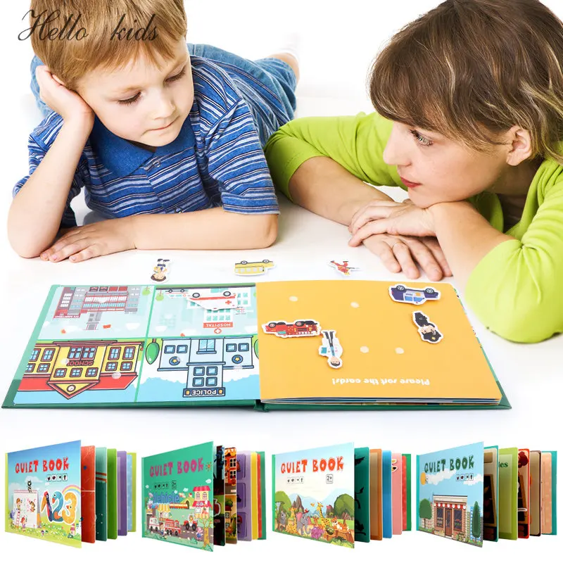 Libro Sensorial Montessori - Fieltro, 20+ Actividades (cremalleras, Botones, Reloj), 1-5 Años (rosa)