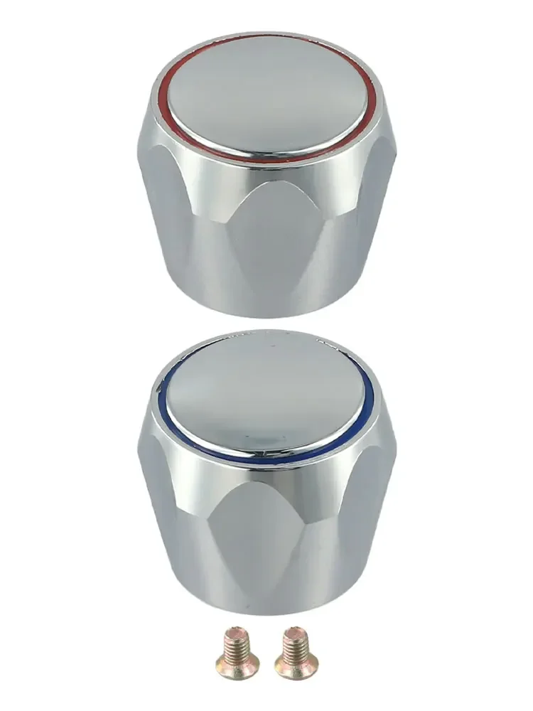 Bathroom Faucet Handle Faucet Handle Plastic Material REPLACEMENT TOP HEAD COVERS 2PCS For Hot Cold