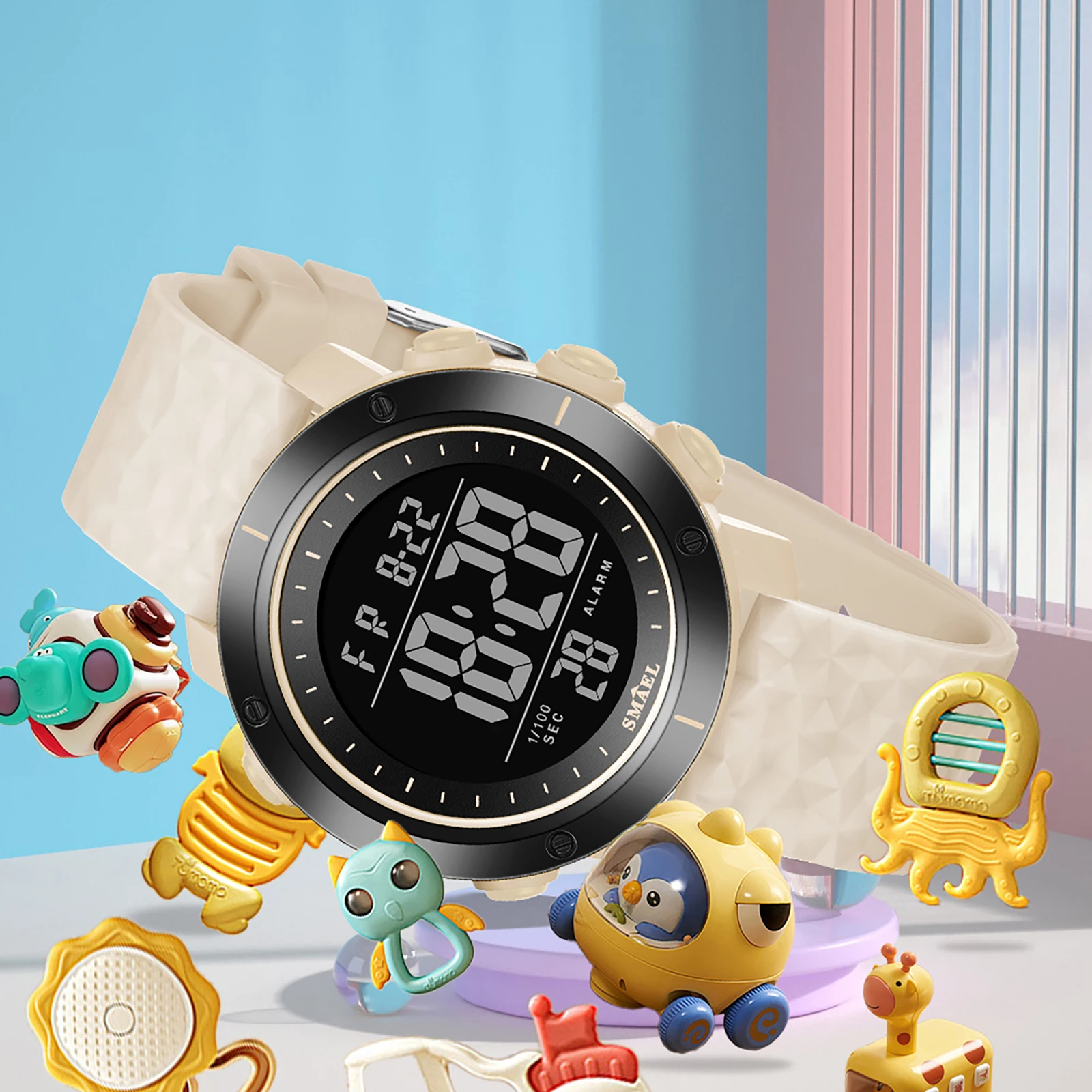 SMAEL Children Sport Watches Digital 50M Waterproof Wristwatches LED 8107C Kids Watches Sports Digital Watch LED  Birthday Gifts 4