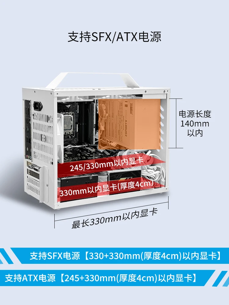 Computer Case MATX/itx Small and Medium Board Desktop Portable Handheld Mini Desktop Non K77