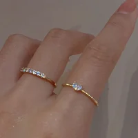 Zunderes-Bague de Luxe en Forme de Cœur pour Femme, Anneau Ouvert Réglable, Tissage en Strass, Bijoux de Fiançailles et de Mariage, Cadeaux à la Mode pour Petite Amie 2