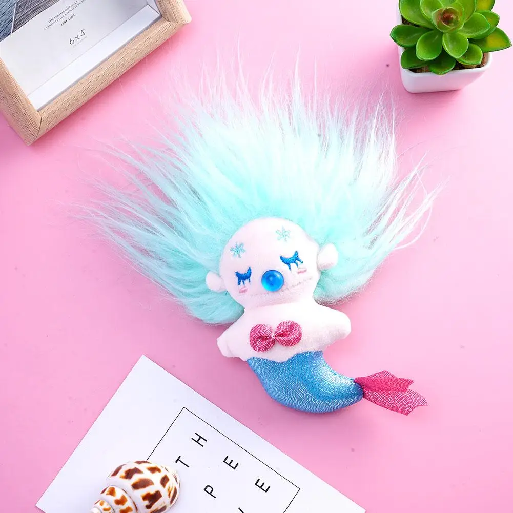 

14 см взрывоопасная голова маленькая Русалочка Gaily-цветные мини-игрушки необычная забавная Красивая Q-версия маленькая Русалочка плюшевая кукла милая счастливая