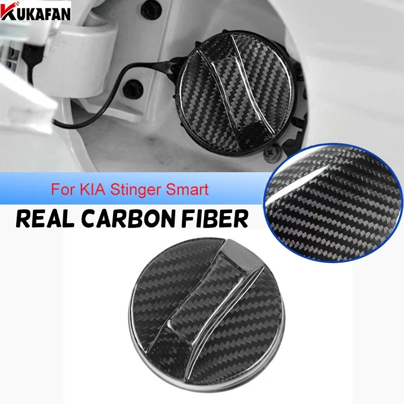 

1Pcs Car Styling Accessories Real Carbon Fiber Inner Fuel Tank Cap Trim Cover For Kia Stinger Smart Sport Cerato Forte