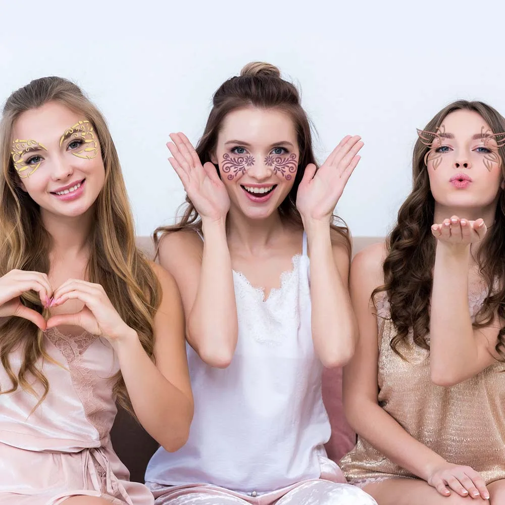 재사용 가능한 페이스 페인트 템플릿 여러 패턴 중공 바디 아트 페인트 스텐실 핸드 페인팅 장식 DIY 메이크업 도구