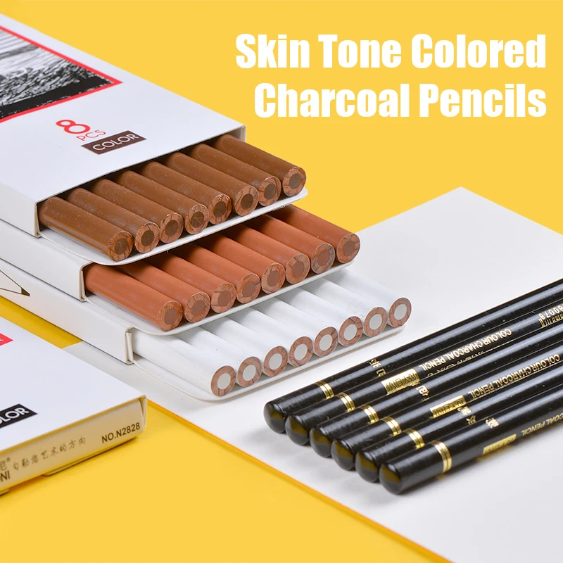 

Artist Professional Colour Charcoal Pencils Drawing Set Skin Tone Colored Pencils Pastel Chalk for Sketching Drawing Shading