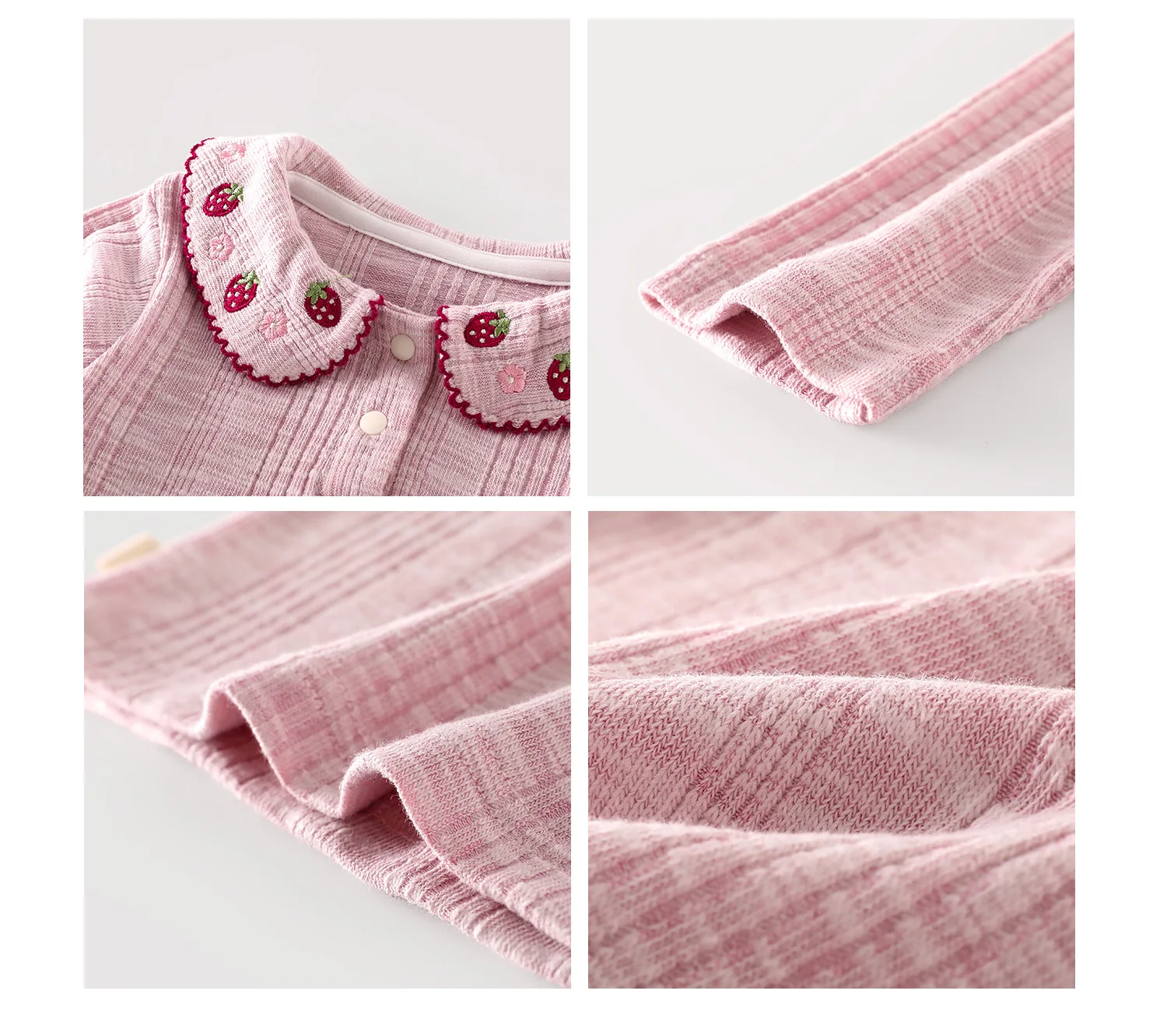 Girls Strawberry Embroidery Blouse Long Sleeve Autumn Top