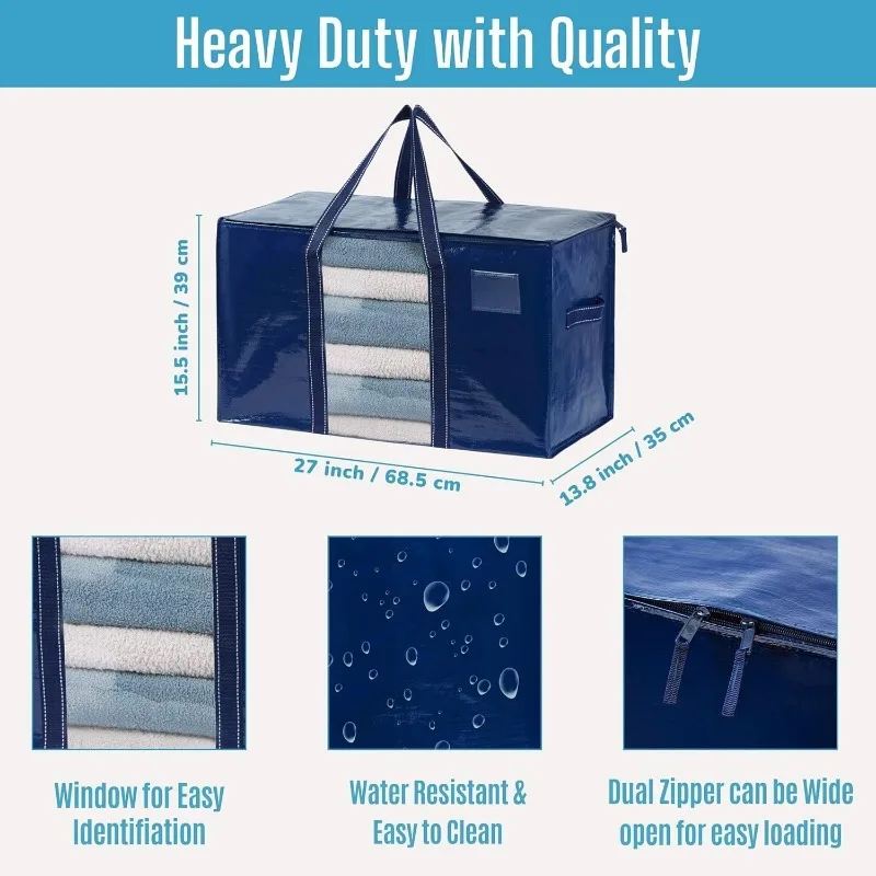 10 Pack Moving Bags, Moving Supplies, Moving Boxes, College Packing Storage Boxes with Lids Alternative, Dorm Space Saving 2