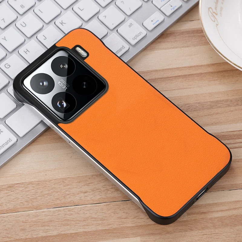 Premium Soft PU Leather Frameless Shockproof Phone Case with Hard PC Protection
