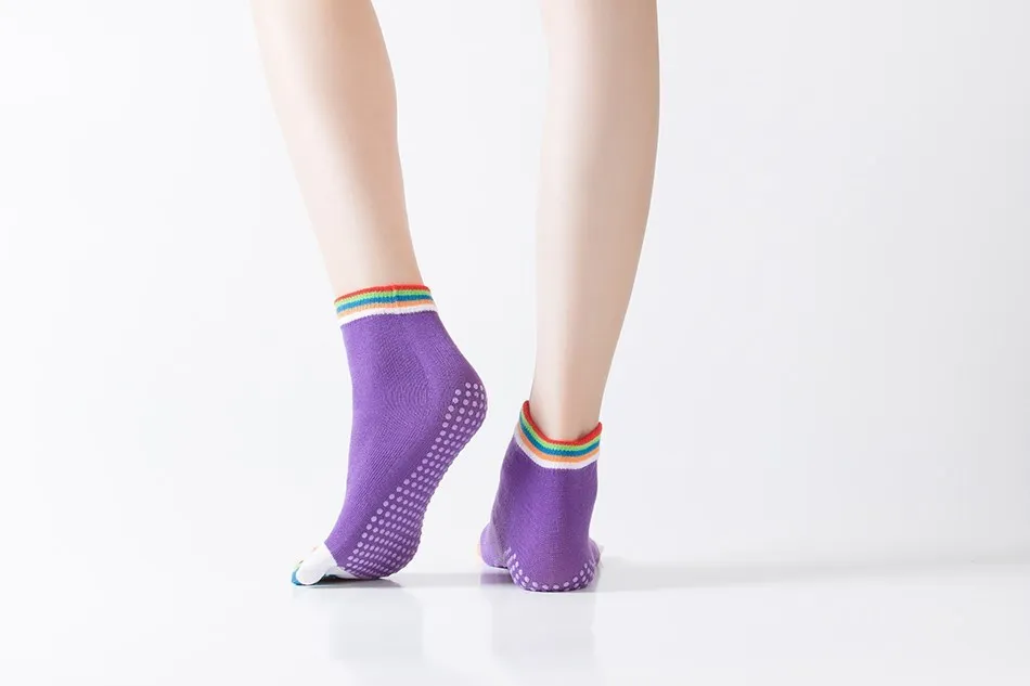 WOSWEIR 1 Pair Women Sports Yoga Socks Five Finger Slipper Anti Slip Lady Pilates Ballet Heel Professional Dance Protector 19 Sf2f9588b2b544a01a6a7b96978c1ed33L
