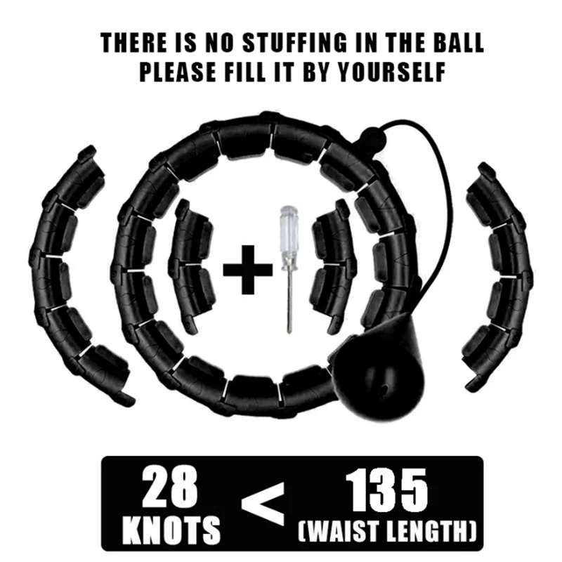 Weighted Exercise Hoop for Adults - Adjustable, Detachable Infinity Fitness Hoop with Extra Links for Enhanced Workouts