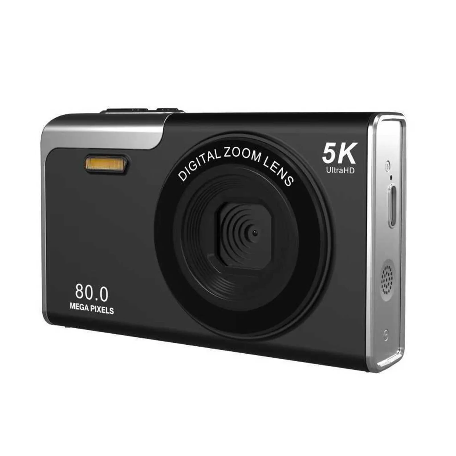 5K 80MP 컴팩트 사진 카메라, 2.8인치 화면, 브이로그 카메라, 16배 디지털 줌, 초보자, 십대, 성인에게 이상적