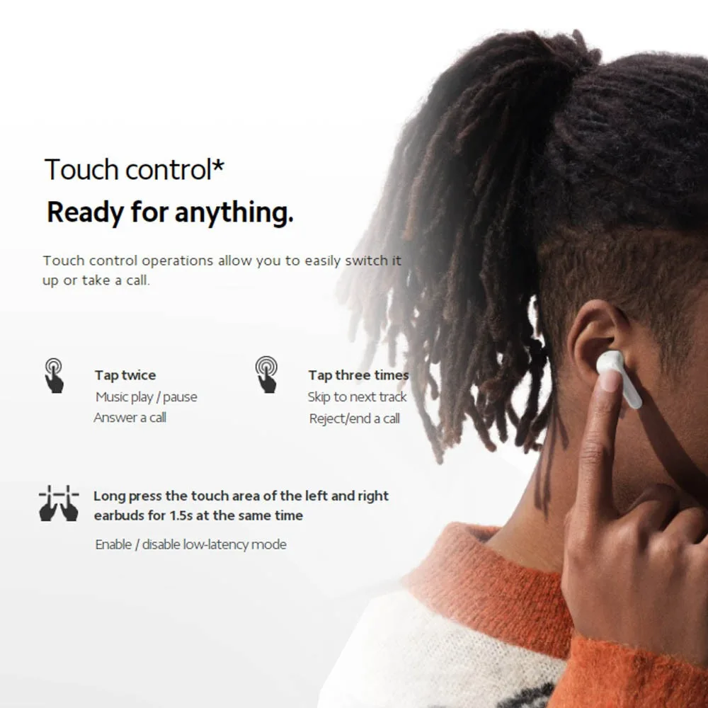 Sf2f97adecc7c46a5a793a2eec0b4fbfc6 XIAOMI Redmi Buds 4 Lite Earphone TWS, Bluetooth 5.2, suppression du bruit