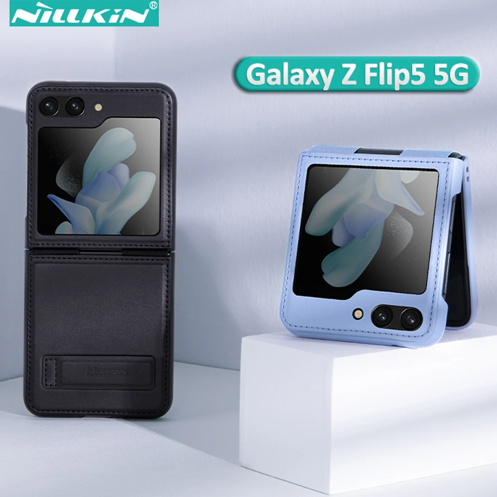 

Чехол Nillkin для Samsung Galaxy Z Flip5 Женский, кожаный встроенный эластичный ремешок с магнитом и кожаным кронштейном