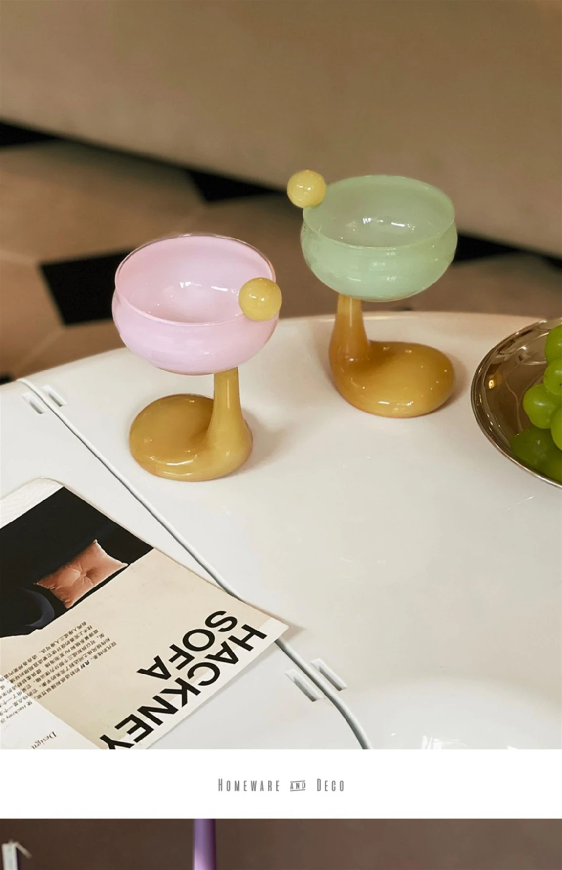 Description Picture 6 of itemDuck Foot Ice Cream Milkshake Glass, Creative Cocktail Champagne Glass, Stained Glass, Red Wine Glass