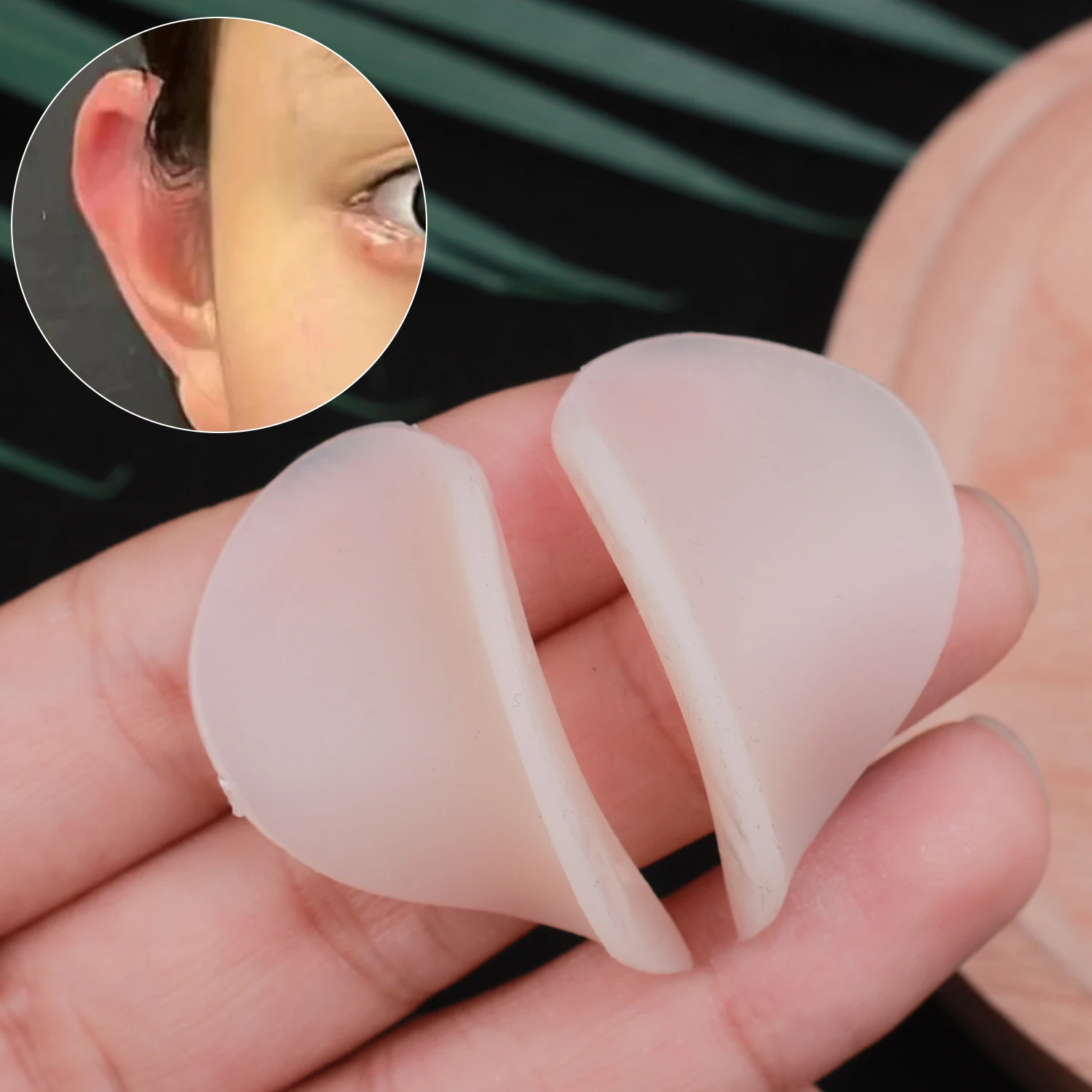 4D Keel Silicone Self-adhesive Elf Ear Stickers Reusable Invisible Ears Corrector Patches Instant Slimming Cosmetic Ear Sticker Makeup Tools Beauty Supplies Earlobe Support Tape
