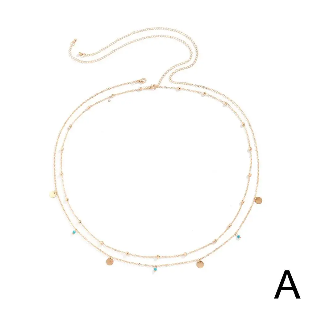 Women's Waist Chain Sexy Double Thin Chain Charming Butterfly Stainless Steel Belly Chain Summer Beach Bikini Body Jewelry