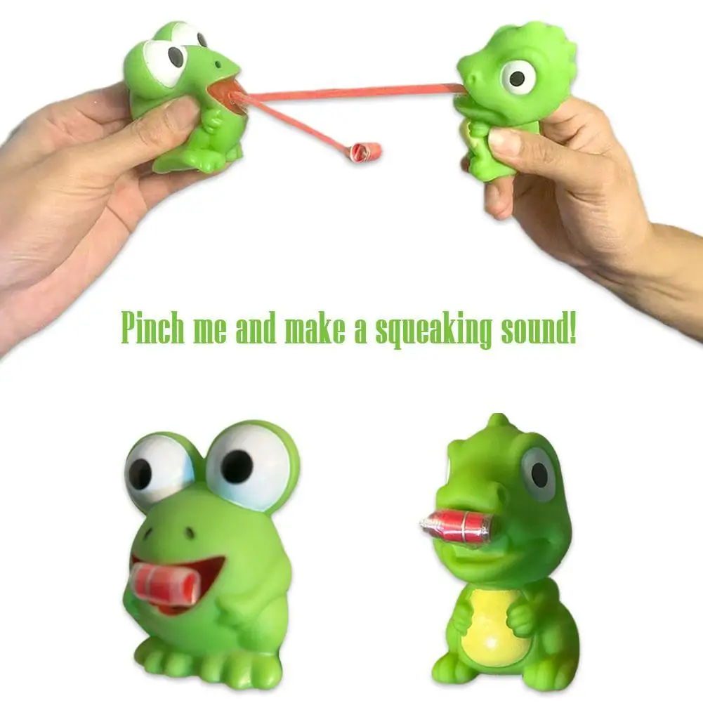 

Pinch Frog Dinosaur Sticking Tongue Out Relieve Stress Toy Children Creative Decompression Fidget Toys Christmas Gifts For Kids