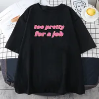 Infinite Icon Paris-Hilton Tshirts Too Pretty for A Job Printing T-shirt Summer Short Sleeve Cotton Tees Tops Graphic Clothes 2