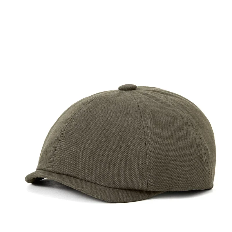 

High Quality Cotton Dad Octagonal Cap Male Casual Newsboy Hat Lady Plain Beret Man Fitted Ivy Caps 56-58cm