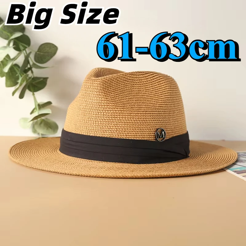 Designer M Big Size XL 61cm 63cm Travel Panama Straw Hats for