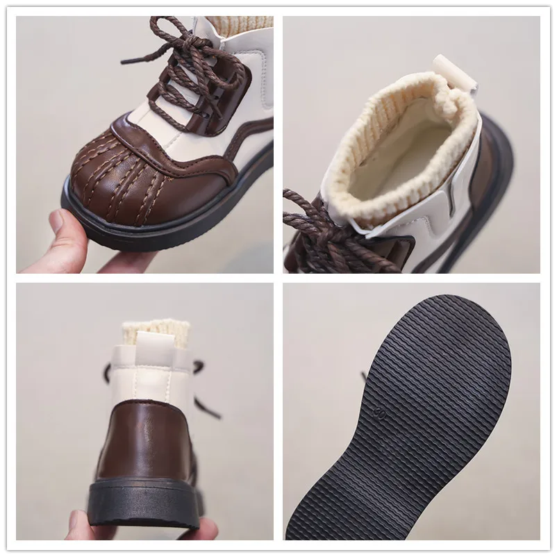 Girls Winter Ankle Boots Non Slip Preppy Style School Shoes