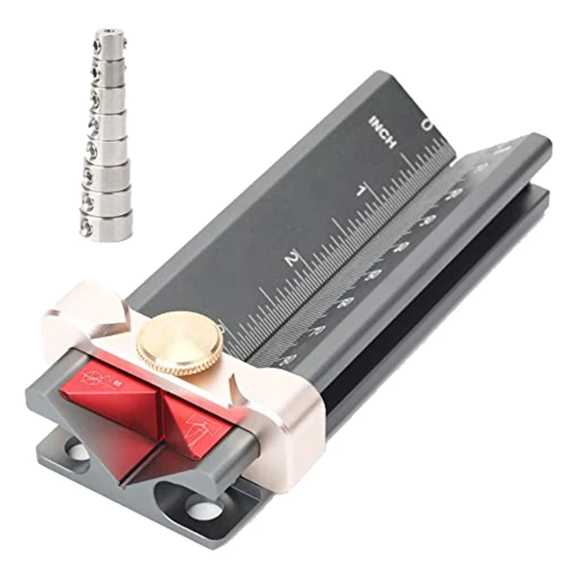 

Drill Depth Measuring Gauge 3 In 1 Multifunction Depth Gauge Miter Gauge Drill Stop Measure With 3-10Mm Limit Rings