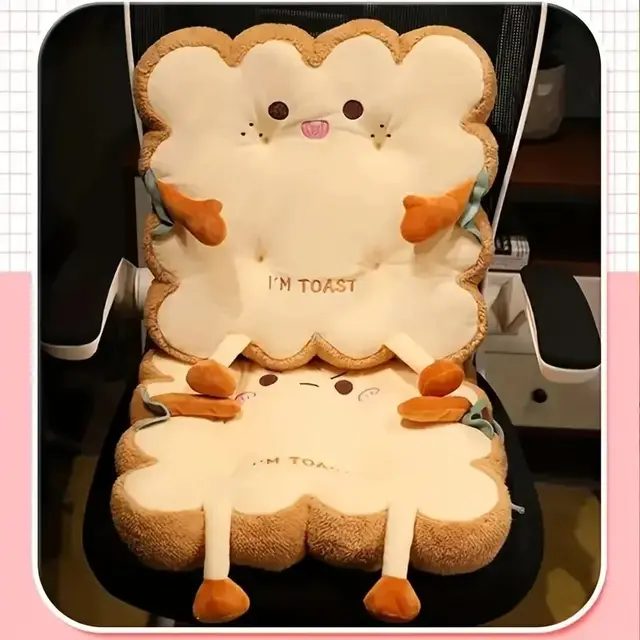 Coussin de Simulation de pain grillé, 1 pièce, oreiller en mousse à mémoire de forme, décor de canapé et de chaise, coussin de siège mignon pour chaise d'étudiant 5