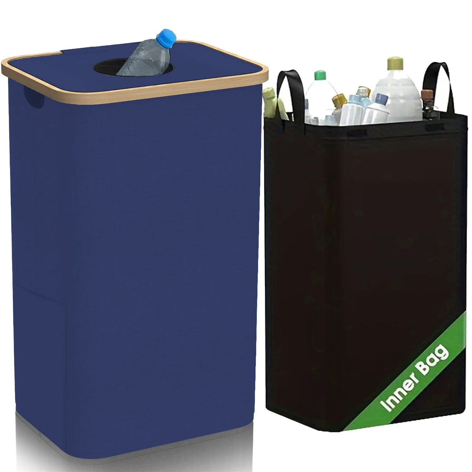 100L Large Capacity Kitchen Recycling Bin with Removable Storage Bags