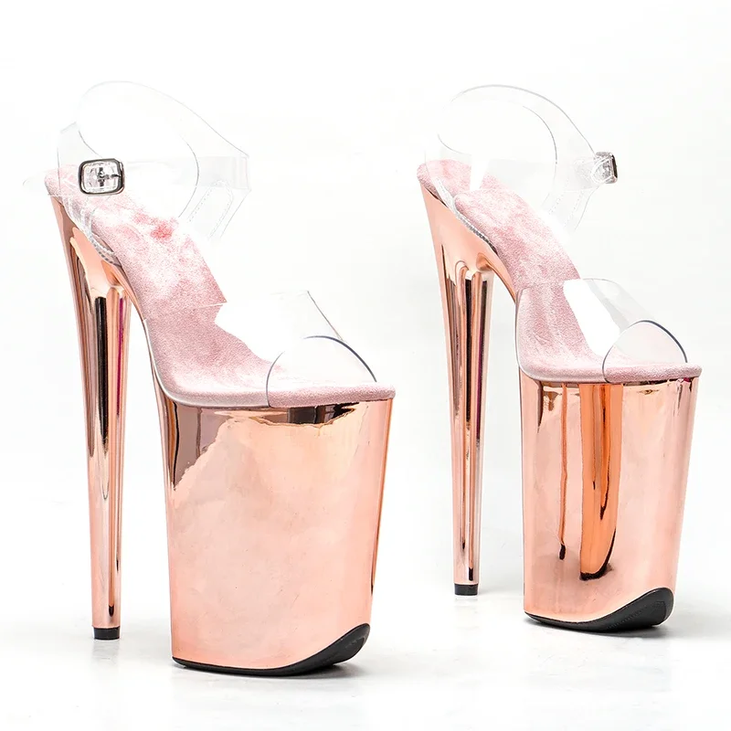 Leecabe 23CM/9inches PVC upper  plating Platform Sexy  High Heels Sandals Pole Dance shoes 2