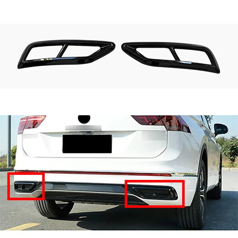 Auto Styling Exhaust R Line Rear Bumper Exhaust Trim For Volkswagen New Tiguan 2020 2021 2022